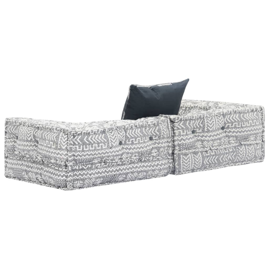 Pouf modulaire à 2 places Gris clair Tissu