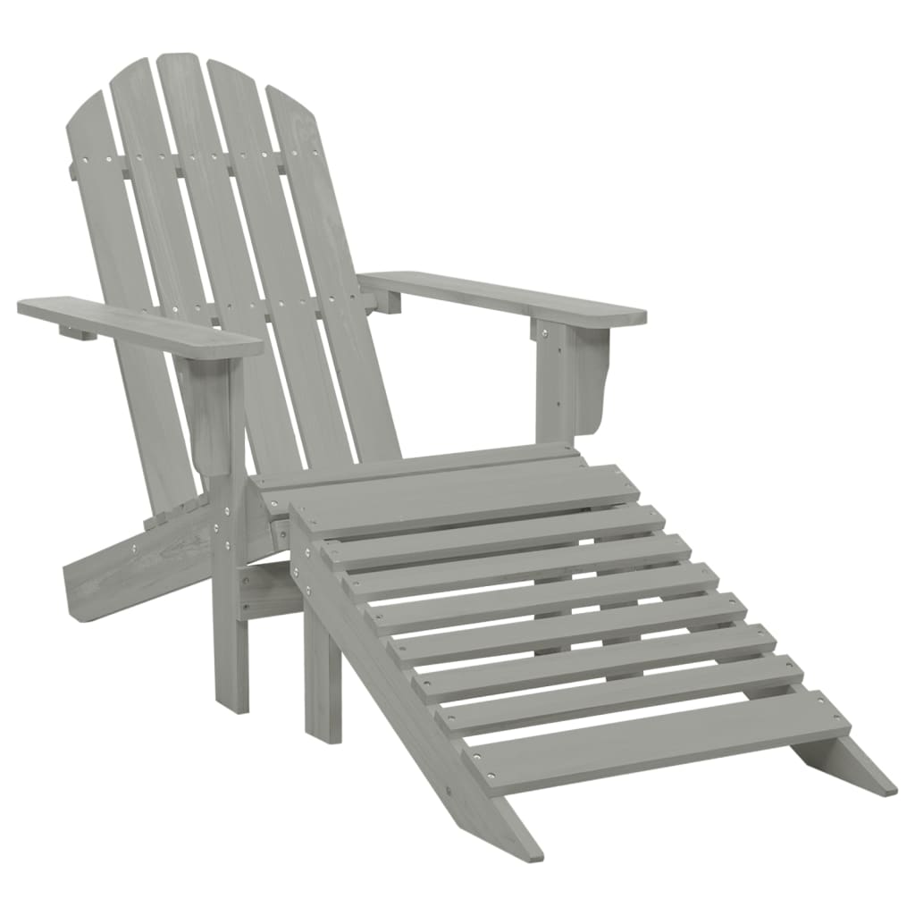 Gartenstuhl mit Hocker Grey Wood