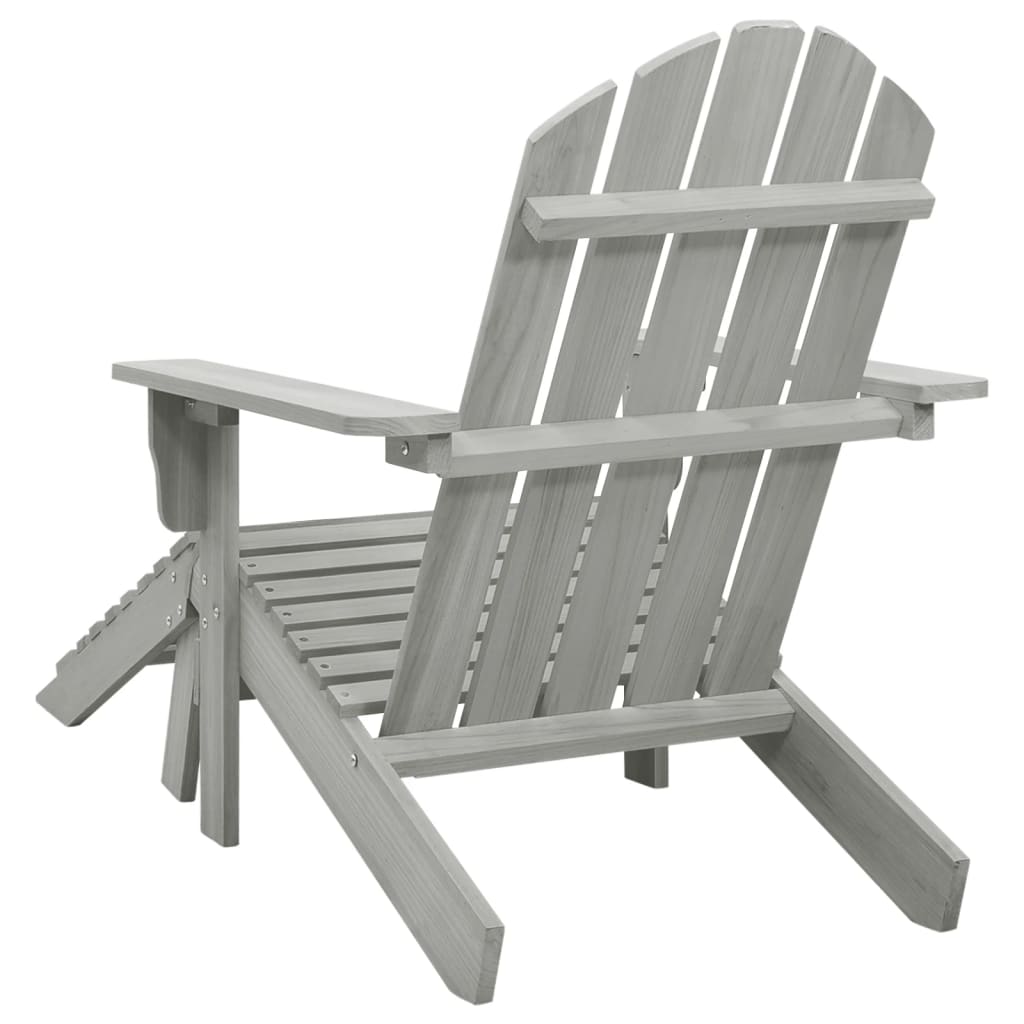 Gartenstuhl mit Hocker Grey Wood