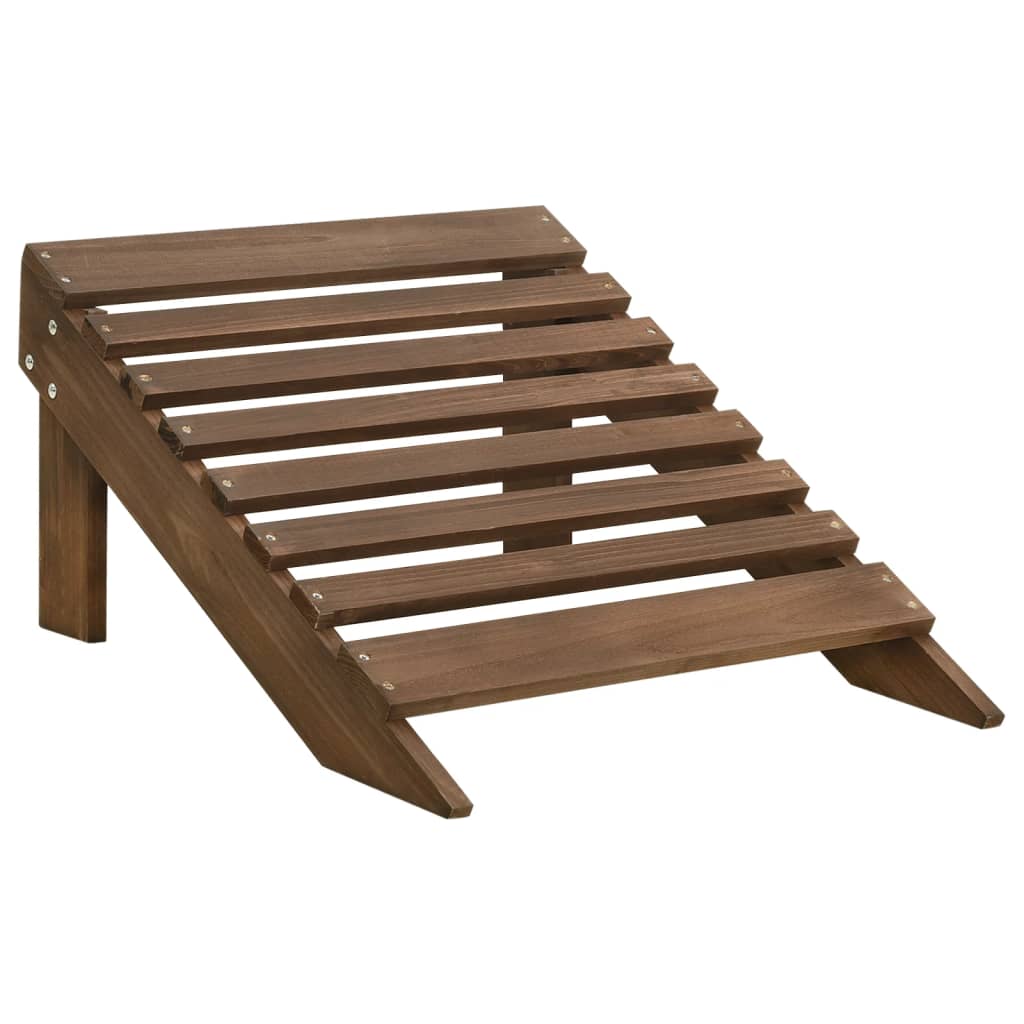 Chaise de jardin avec pouf Bois Marron