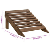 Chaise de jardin avec pouf Bois Marron