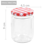 Pots à confiture Couvercle blanc et rouge 96 pcs Verre 230 ml