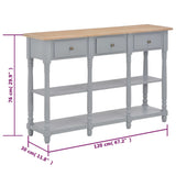 Table console Gris 120x30x76 cm MDF