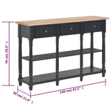 Table console Noir 120x30x76 cm MDF