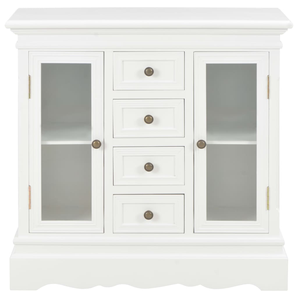 Buffet blanc 70x28x70 cm bois de pin massif