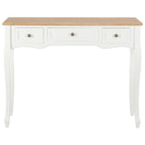 Table de console et coiffeuse avec 3 tiroirs Blanc