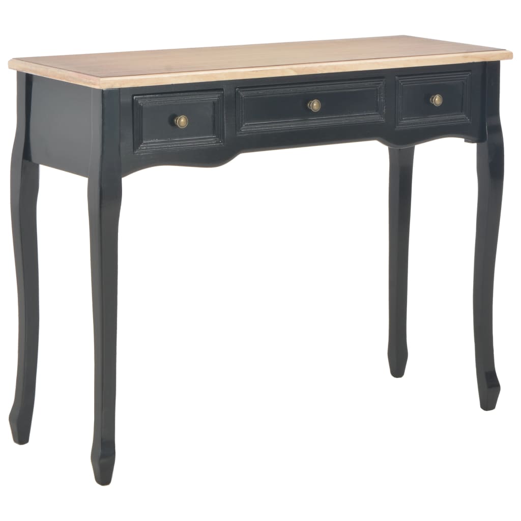 Table de console et coiffeuse avec 3 tiroirs Noir