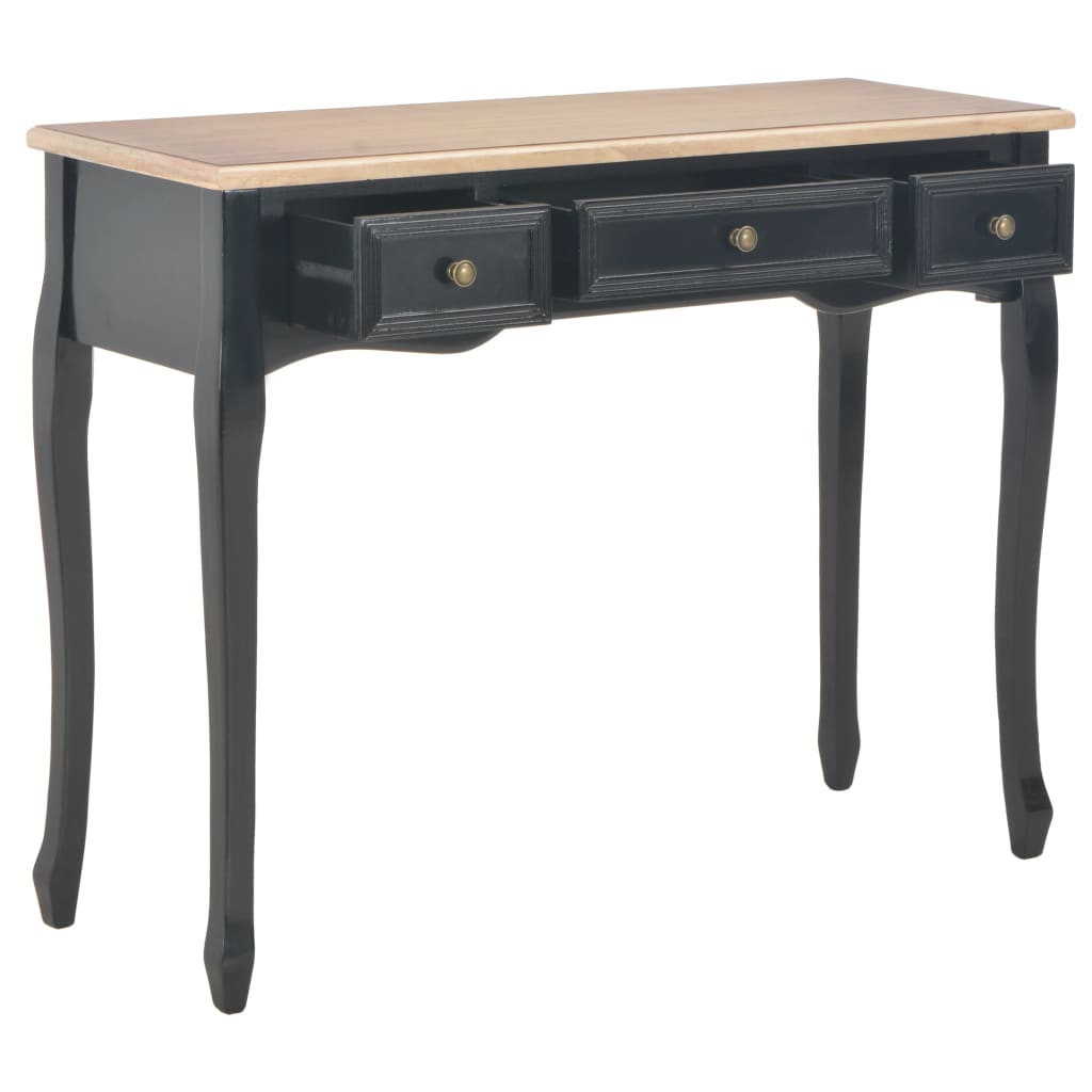 Table de console et coiffeuse avec 3 tiroirs Noir