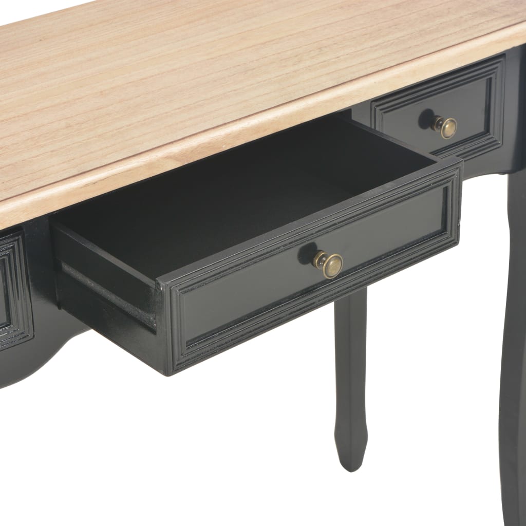 Table de console et coiffeuse avec 3 tiroirs Noir