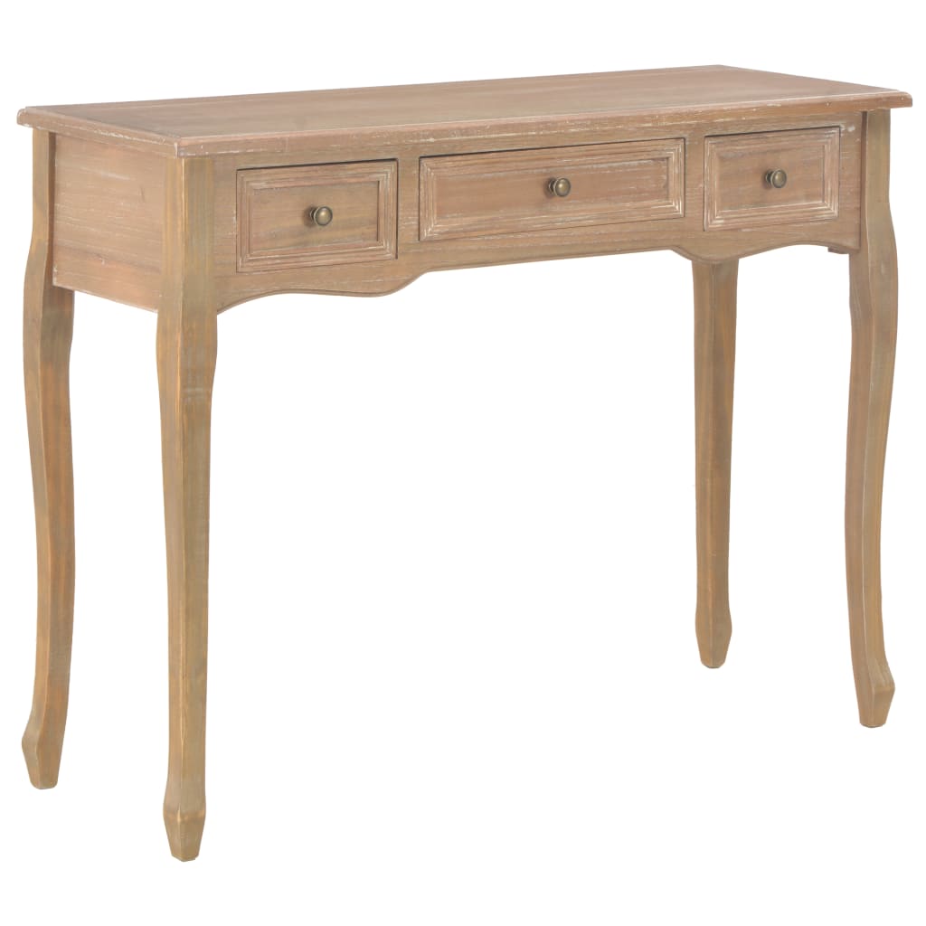 Table de console et coiffeuse avec 3 tiroirs Marron