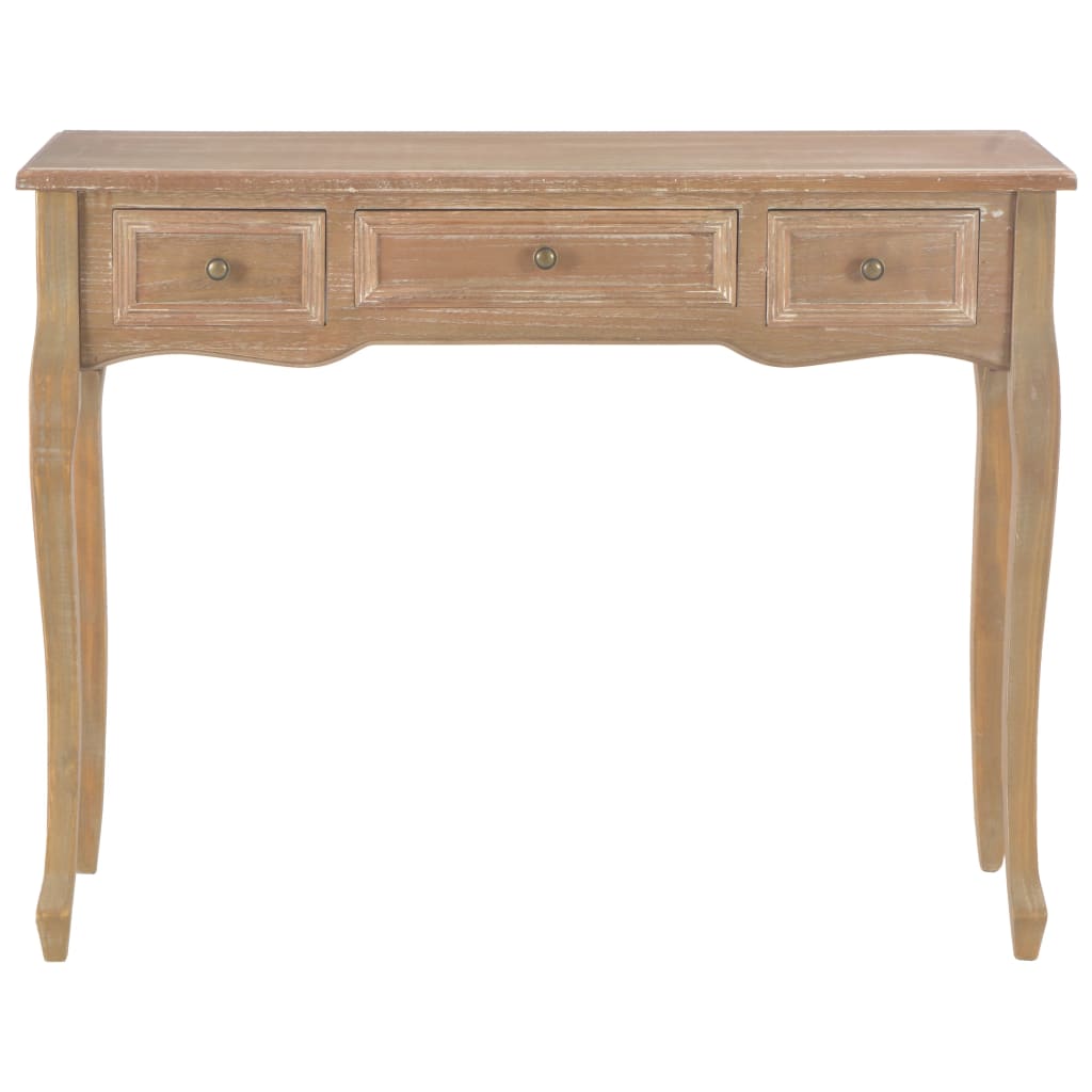 Table de console et coiffeuse avec 3 tiroirs Marron