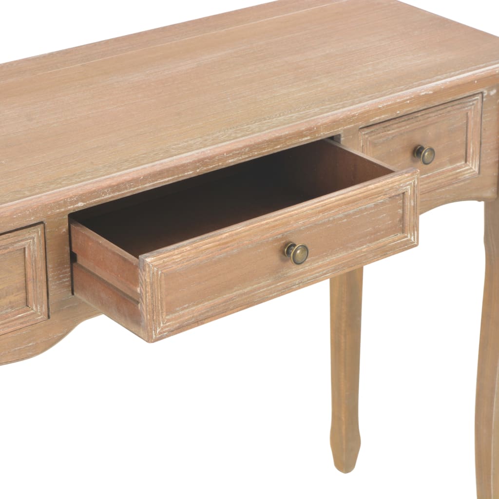 Table de console et coiffeuse avec 3 tiroirs Marron