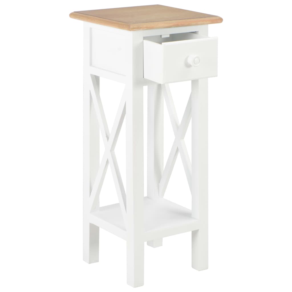 Table d'appoint Blanc 27 x 27 x 65,5 cm Bois