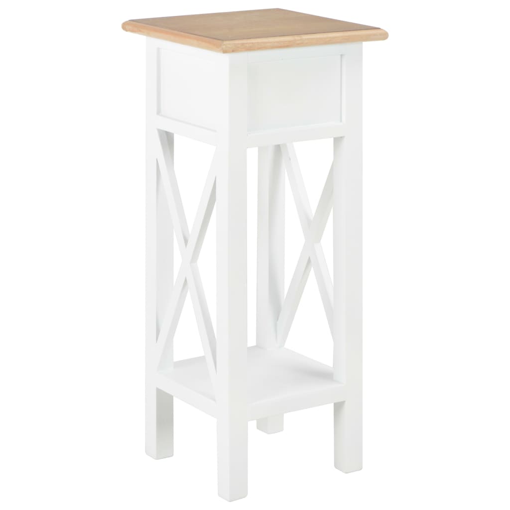 Table d'appoint Blanc 27 x 27 x 65,5 cm Bois