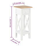 Table d'appoint Blanc 27 x 27 x 65,5 cm Bois