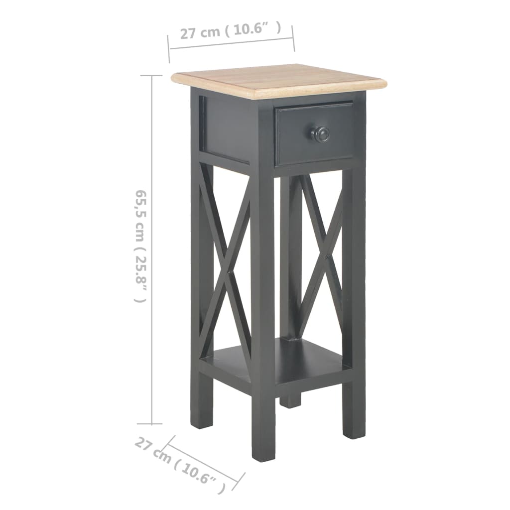 Table d'appoint Noir 27 x 27 x 65,5 cm Bois