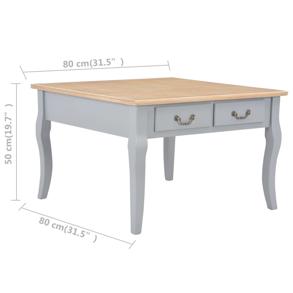 Table basse Gris 80 x 80 x 50 cm Bois