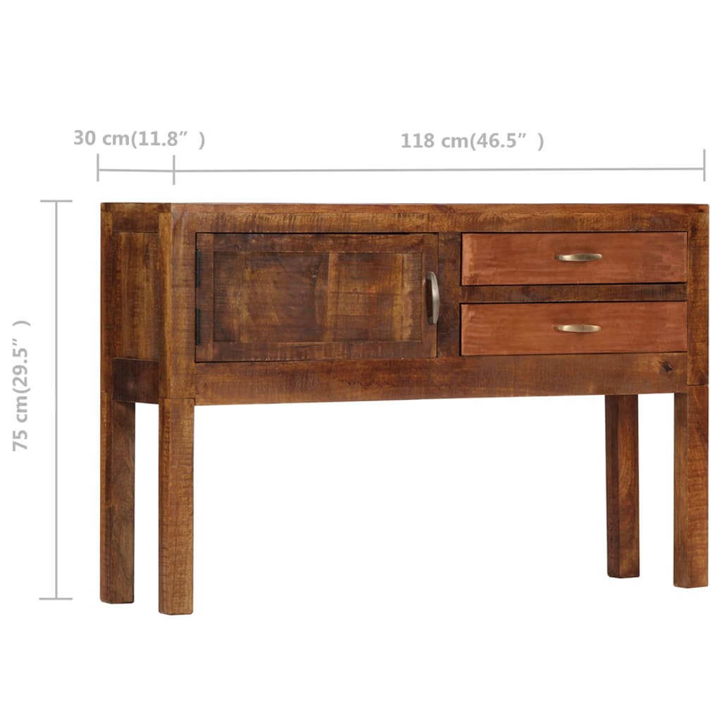 Buffet 118x30x75 cm Bois de manguier massif