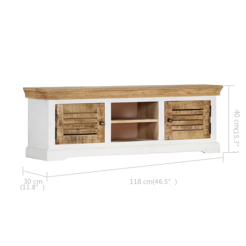 Meuble TV 118x30x40 cm Bois de manguier massif