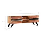 Meuble TV 140x30x45 cm Bois d'acacia massif