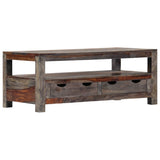 Table basse Gris 100x50x40 cm Bois massif