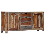 Graues Sideboard 160x40x75 cm aus massivem Palisanderholz