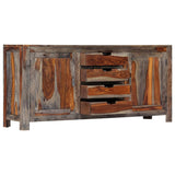 Graues Sideboard 160x40x75 cm aus massivem Palisanderholz