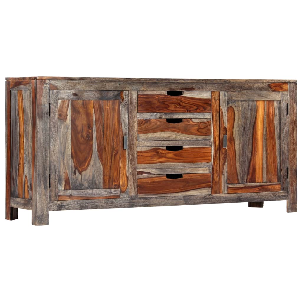 Graues Sideboard 160x40x75 cm aus massivem Palisanderholz