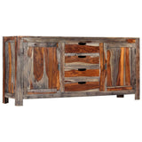 Graues Sideboard 160x40x75 cm aus massivem Palisanderholz