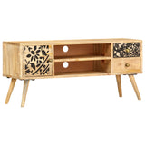 Meuble TV 100x30x45 cm bois massif de manguier