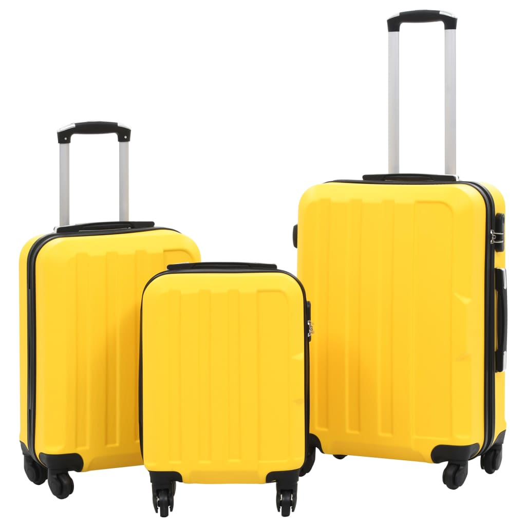 Valise rigide 3 pcs Jaune ABS