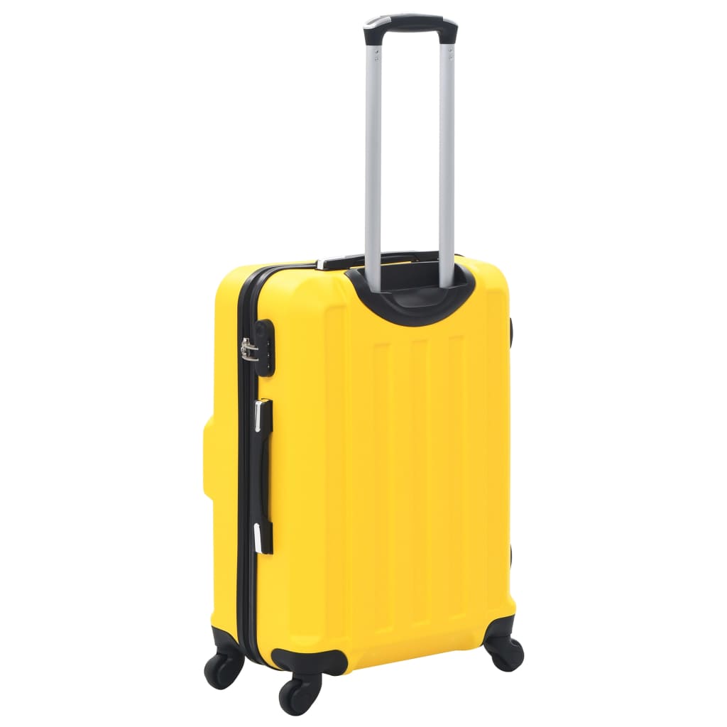 Valise rigide 3 pcs Jaune ABS