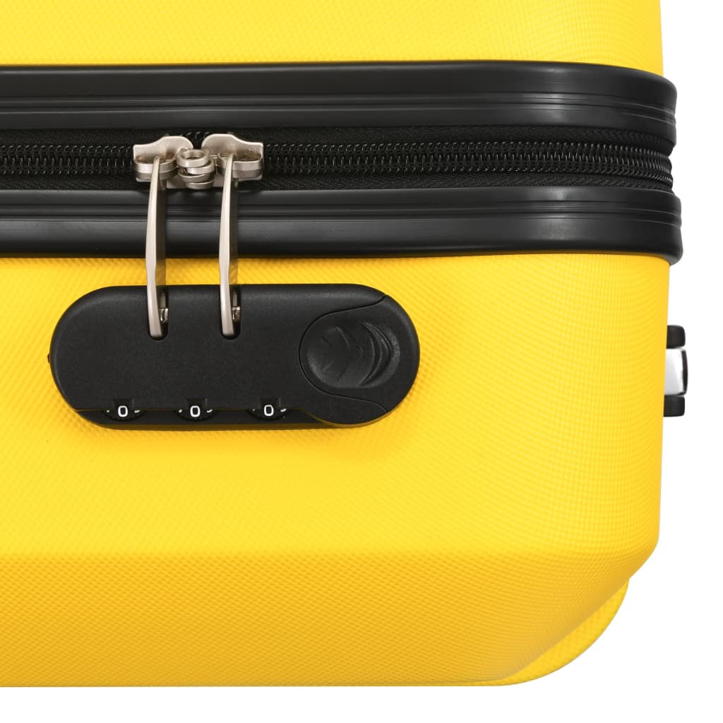 Valise rigide 3 pcs Jaune ABS