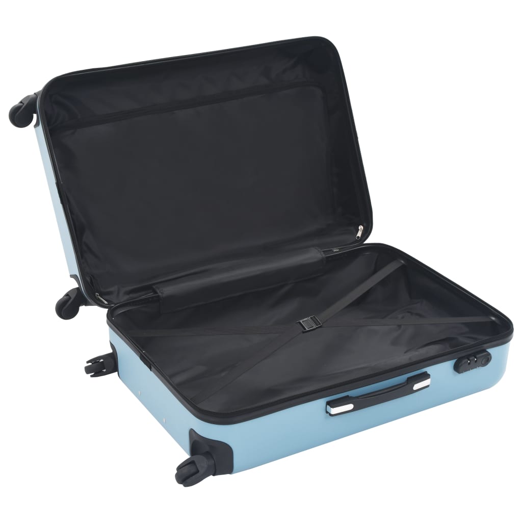 Valise rigide 3 pcs Bleu ABS