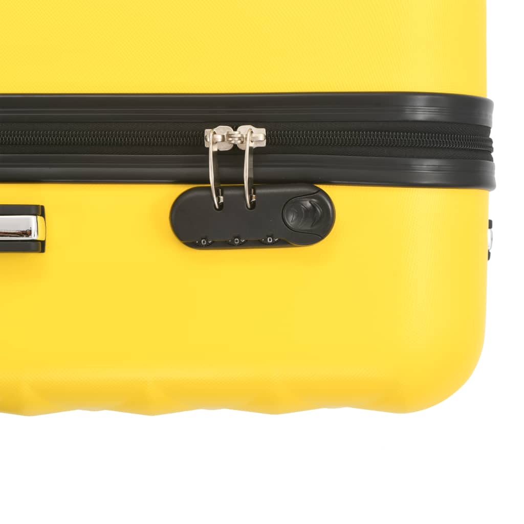 Valise rigide 3 pcs Jaune ABS