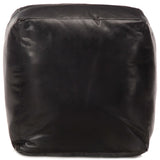 Pouf 40 x 40 x 40 cm Noir Cuir véritable de chèvre