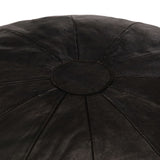 Pouf 40 x 35 cm Schwarz Echtes Ziegenleder