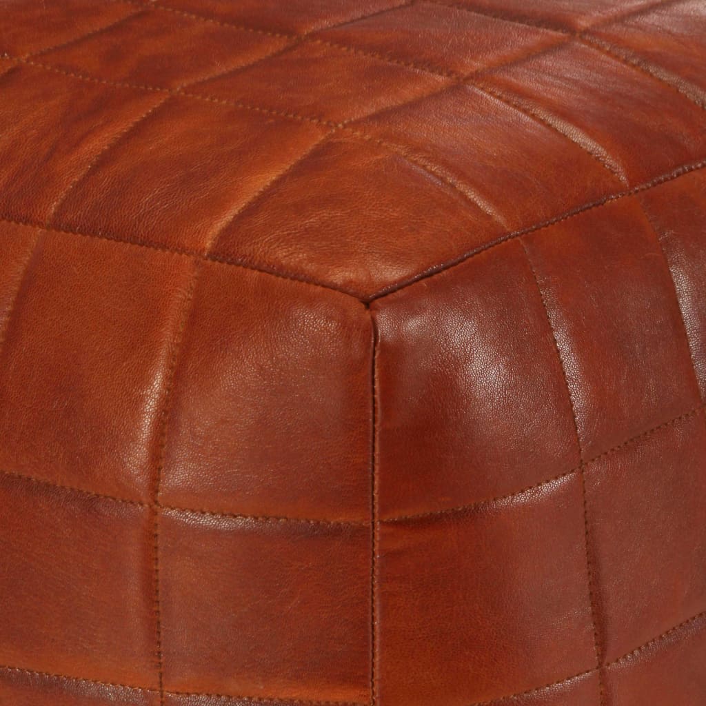 Pouf 40 x 40 x 40 cm Rotbraun Echtes Ziegenleder