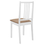 Chaises à manger avec coussins lot de 2 blanc bois solide