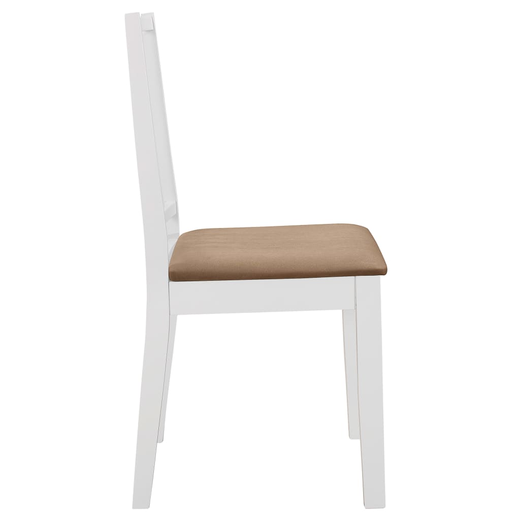 Chaises à manger avec coussins lot de 4 blanc bois solide