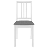 Chaises à manger avec coussins lot de 2 blanc bois solide