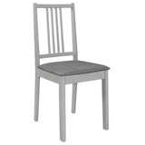 Chaises à manger avec coussins lot de 2 gris bois solide