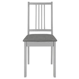 Chaises à manger avec coussins lot de 2 gris bois solide