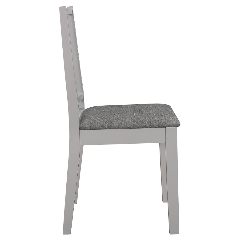 Chaises à manger avec coussins lot de 2 gris bois solide