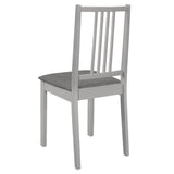 Chaises à manger avec coussins lot de 2 gris bois solide