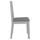 Chaises à manger avec coussins lot de 4 gris bois solide