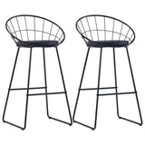 Chaises de bar lot de 2 noir similicuir