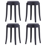 Tabourets empilables lot de 4 noir plastique