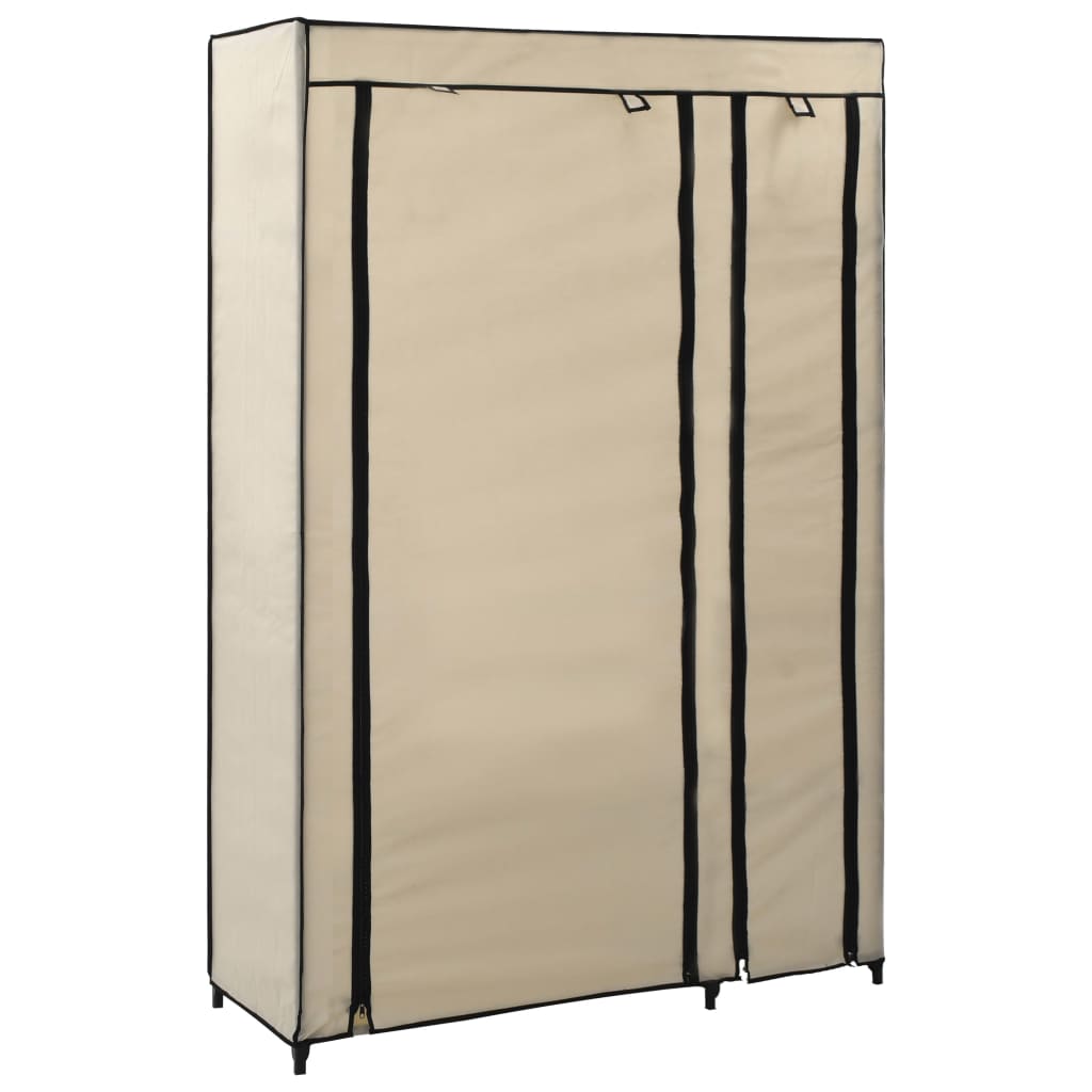 Folding wardrobes 2 pcs Cream 110x45x175 cm Fabric