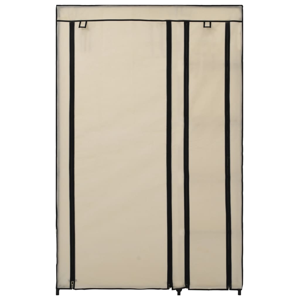 Folding wardrobes 2 pcs Cream 110x45x175 cm Fabric